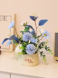 在飛比找松果購物優惠-陶瓷盆栽向日葵假花裝飾擺件客廳家居桌面擺設花藝品 (8折)