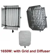 1650W Fluorescent Continuous Studio Video Light Panel Lite Lamp w Diffuser Grid
