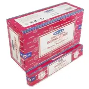 Satya Nag Champa Indian Rose Incense Sticks Agarbathi 15gm Each Pack of 12