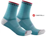 Castelli ROSSO CORSA Premium Women Cycling Socks Blue Medium US 5-7 EU 35-38 NWT