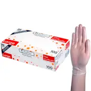 Sofeel Vinyl Low Powder Gloves 5.0g Large Clear 100 Box