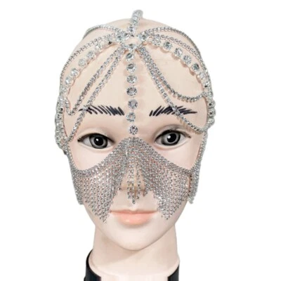 Belly Dance for Head Chain with for Rhinestone Tassel Pendant Bridal Hair Stylin