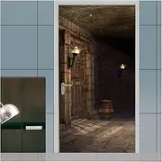 Door Stickers 3D Door Wall Mural Wallpaper StickersSelf-Adhesive Removable Art Door Decals