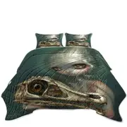Cool Dark Art Girl Holds Resurrected Velociraptor Coverlet