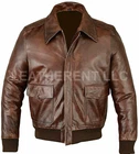 Men's A2 Bomber AIR Force Style Flight Vintage Distressed Real Leather Jacket