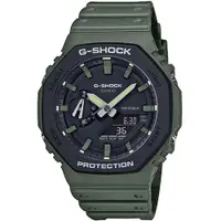 在飛比找ETMall東森購物網優惠-CASIO G-SHOCK 軍事風格八角農家橡樹雙顯腕錶/綠