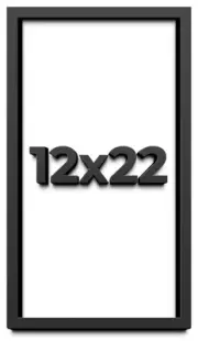 12x22 Shadow Box Frame Black | 1 inches Deep Real Wood Contemporary Shadowbox Di