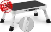 Folding Step Stool, Height-Adjustable Step Stool with 15" X 10.2" Non-Slip Platf