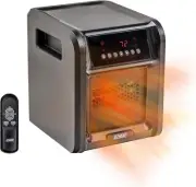 1500W Portable Electric 3 Quartz Infrared Safe Fan Space Heater with Remote