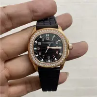 在飛比找蝦皮購物優惠-AQUANAUT手雷女款玫瑰金黑面鑽錶女錶 機械錶 自動上鏈