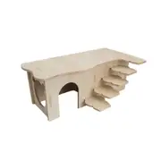 Wooden Multiroom Hamster Maze House Hiding Habitat Playhouse for Small Pets