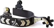 Colorado Saddlery Reiner Engraved Spurs for Men - Black, Stylish Boot Spurs with 1" Six Point Blunt Rowels - Perfect for Trail Riding, Horse Tack, Outfitting - Comes in a Pair