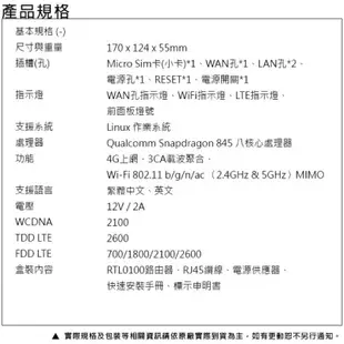 Dynalink RTL0100 4G-LTE無線路由器/分享器 原廠盒裝