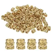 50pcs M4 Threaded Inserts Brass Heat Set Insert M4x6mm, OD 6mm Knurled Nuts