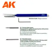 AK Tugsten Steel Engraving Scriber (aluminium handle, 0.5mm & 0.3mm blades)