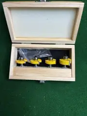 4 Bit Slot Cutter Router Bit Set - 1/4" Shank - Yonico 14481q with storage case
