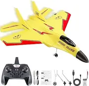 Rc Airplanes, Remote Control Airplanes Glider 2.4 GHZ, 2 Channels RC Plane, Easy to Fly Yellow Remote Control Fighter , Epp Foam Rc Aircraft with Automatic Balance Gyro for Beginner Adult Kids.