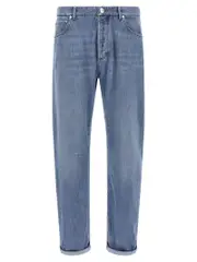 [Brunello Cucinelli] Brunello Cucinelli-Denim Jeans Celeste-Uomo 48IT