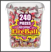 Atomic Fireballs Candy 4.05 Pound Bulk Tub 240 Count 1 Pack Red Hot Flavor
