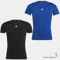 在飛比找Yahoo奇摩購物中心優惠-Adidas 男裝 短袖上衣 訓練 健身 緊身 吸濕排汗 黑