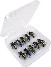 Fly Tying Hooks | 10X Trout Lures Spinners Kit - Realistic Design Barbed Fish Catcher, Short Shank Hook, Jig Accessories for Lake River Anglers