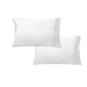 600TC Pair of Solid Color Standard Pillowcases White