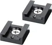 Angoily 2pcs Cold Shoe Mount Adapter Shoe Flash Bracket Black