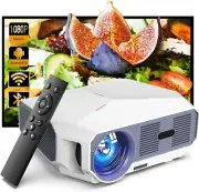 WiFi Projector 4600 Lumen, Full HD 1080P Bluetooth Video Projector 200" Screen,