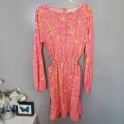Universal Thread Dress Size Small Pink Floral Balloon Long Sleeve Mini ALine New