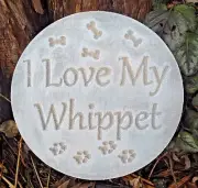 Whippet dog mold garden ornament dog plaque cement plaster mould 7.75" x 3/4"