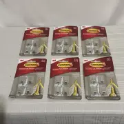 3M Command Stainless Steel Small Metal Hooks 6 Packs of 4 Each (24 Total) NEW