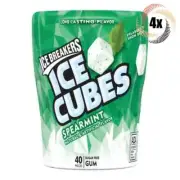 4x Bottles Ice Breakers Spearmint Flavor Ice Cubes - 40 Pieces Per Bottle