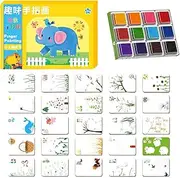 Sponge Finger Painting Kit, Toddler Paint Set, Art Tools for Kids, Safe Paints, Perfect for Children, Babies, School, Classroom, Parties, Crafts, Decoration, Pottery 21.5x15x3.5cm