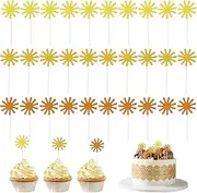 30pcs Sun Cupcake Toppers First Birthday, Sunshine Cake Topper 1st Birthday, Little Sunshine Cupcake Toppers Cake Decorations, First Birthday Party Cake Topper