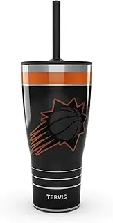 Tervis Traveler NBA Phoenix Suns - Night Game Triple Walled Insulated Tumbler Travel Cup Keeps Drinks Cold & Hot, 30oz with Straw Lid, Stainless Steel