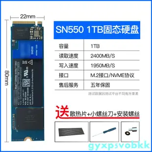 WD西數SN550 250G 500G 1T藍盤 SN350 SSD固態硬盤M.2 NVME筆記本