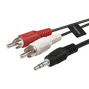 Stereo 3.5MM To 2 X RCA Audio Y-Adapter Aux Cable 3.5MM Brand New