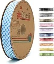 Cotton Fold Bias Binding Tape - 3/4 Inches (20mm) Wide - 27 Yards - Plaid Single Fold Cotton Fold Bias Binding Tape for Sewing Clothing DIY Blue E1