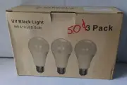 (3pk) UV Black Light 9W, A19, LED Light Bulbs, E26/E27, Non-Dimmable, 395-400mm