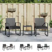 Outdoor Dining Set 3 Piece Outdoor Dining Table and Chairs PP Rattan vidaXL
