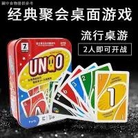 在飛比找Yahoo!奇摩拍賣優惠-【UNO桌遊】UNO牌加厚優諾牌 經典UNO接龍鐵盒PVC塑