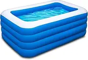 YOUMI Inflatable Kiddie Pool, 70x55x29 inch, Rectangular, PVC, Ages 3+