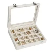 Velvet Jewelry Box 24 Grid Jewelry Ring Display Organiser Box Tray Holder