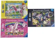 Ravensburger Fairies Unicorns Glitter Glow Colouring 100pc XXL Jigsaw Puzzle