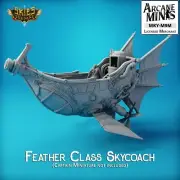 Skies of Sordane Feather Class Skycoach D&D Dungeons and Dragons Airship Model