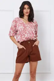 Brown Paper Bag Jeans High Waist Denim - Size 14, Women's Hw Relaxed Short