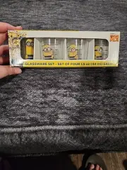 Minions Despicable ME 3 Glassware Set Set Of 4 Prison Stripes Shot Glasses