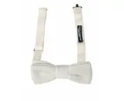 Dolce & Gabbana White Suede Cotton Adjustable Neck Men Bow Tie