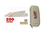 raw organic 1 1/4 size pre rolled cone+RAW cone wallet case