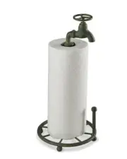 New Farmhouse Rustic GREEN FAUCET SPIGOT PAPER TOWEL HOLDER Standing